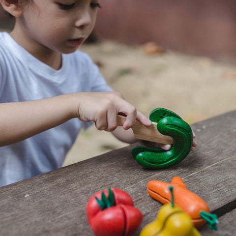 Kromme groente en fruit speelset