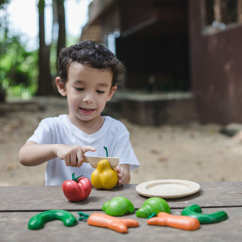 Kromme groente en fruit speelset