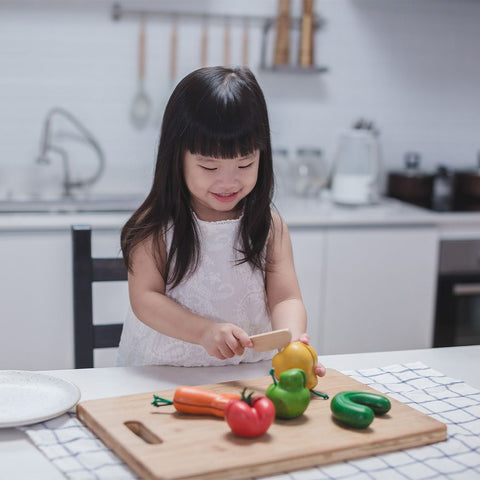 Kromme groente en fruit speelset