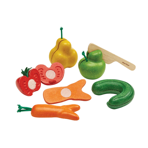 PlanToys Wonky Fruit & Vegetables wooden toy