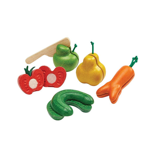 PlanToys Wonky Fruit & Vegetables wooden toy