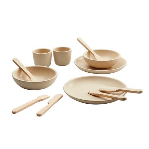 PlanToys natural Tableware Set wooden toy