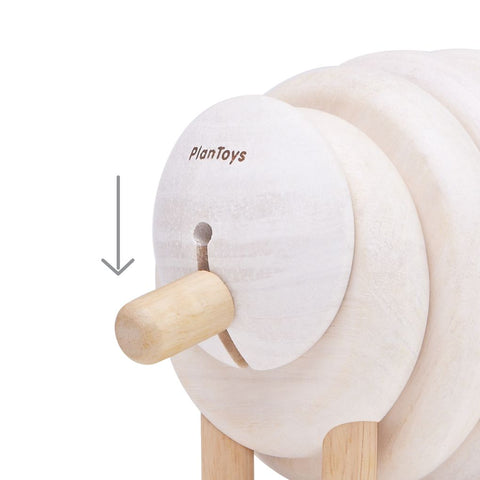 PlanToys white Lacing Sheep wooden toy