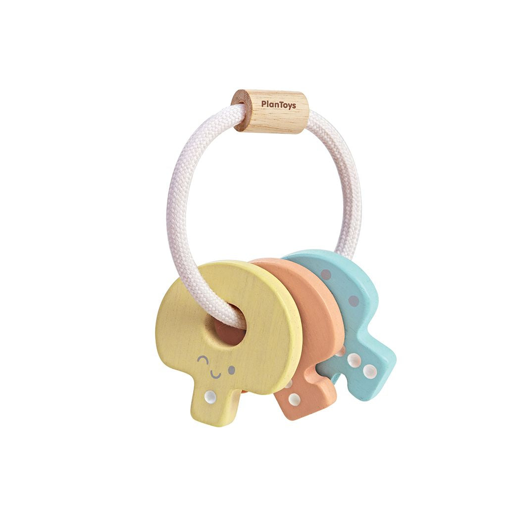 PlanToys pastel Key Rattle wooden toy