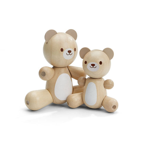 PlanToys natural Bear & Little Bear wooden toy