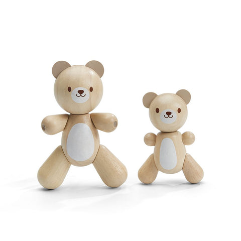 PlanToys natural Bear & Little Bear wooden toy