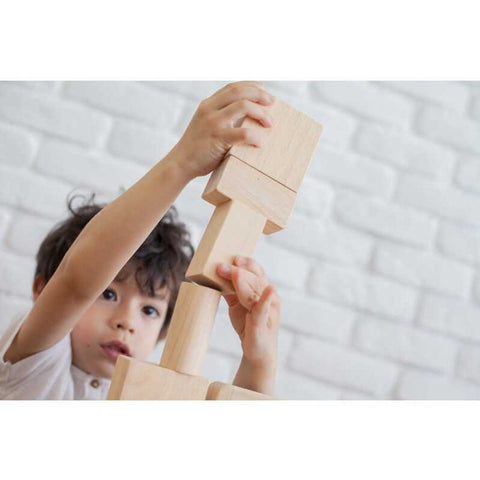 Kid playing PlanToys 50 Unit Blocks