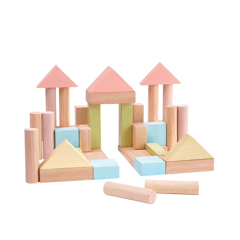 PlanToys pastel 40 Unit Blocks wooden toy