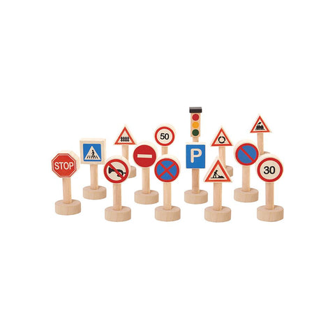 Ensemble de panneaux de signalisation et feux