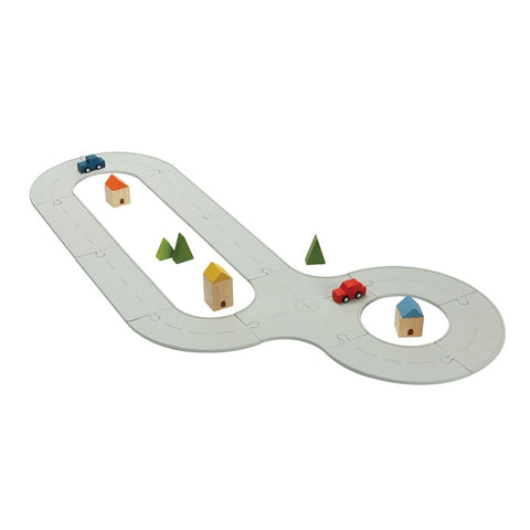 PlanToys Rubber Road & Rail Set - Medium wooden toy