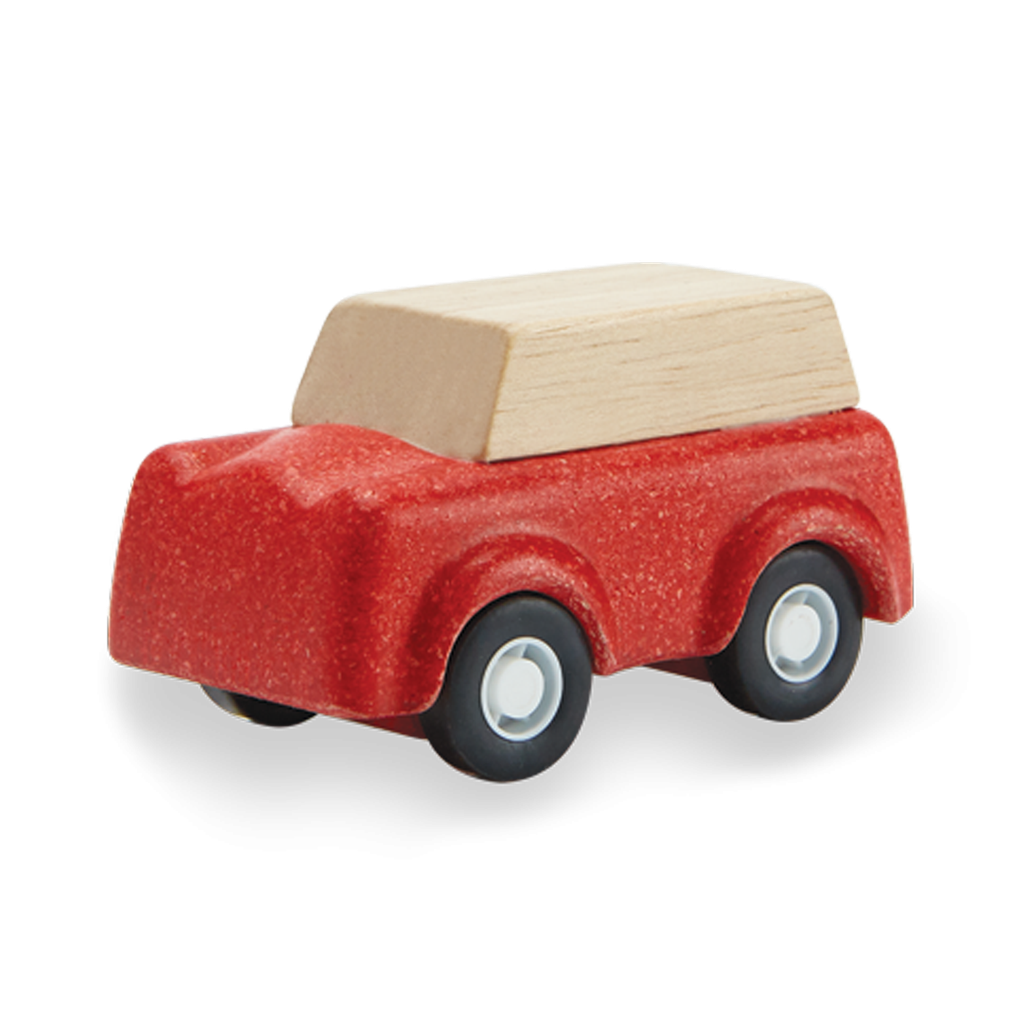 PlanToys red SUV wooden toy