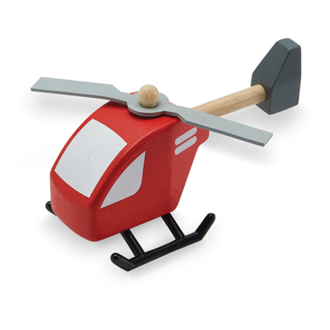 PlanToys red Helicopter wooden toy