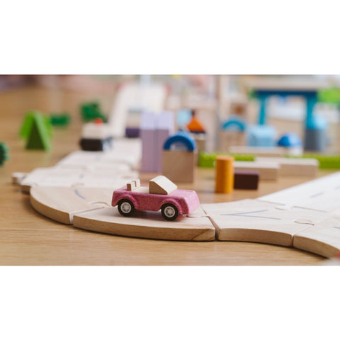 PlanToys Pink Sports Car wooden toy