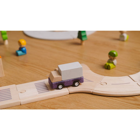 PlanToys Purple Delivery Truck wooden toy