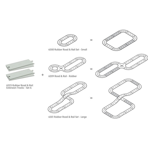 Rubberen weg- en spooruitbreidingsrails - set A