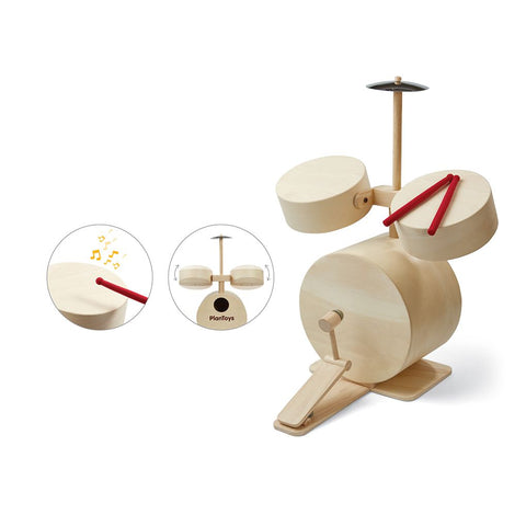 PlanToys natural Drum Set wooden toy