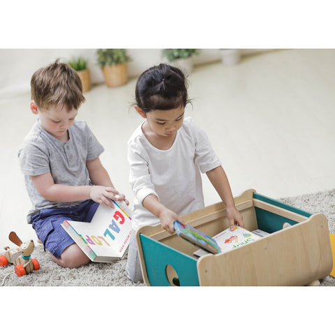 Kid using PlanToys Toy Chest