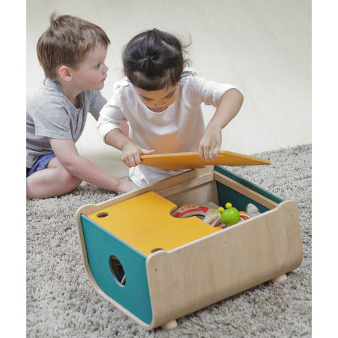 Kid using PlanToys Toy Chest