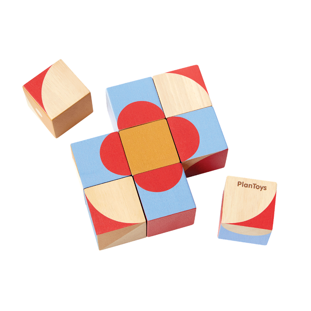 PlanToys Geo Pattern Cubes wooden toy