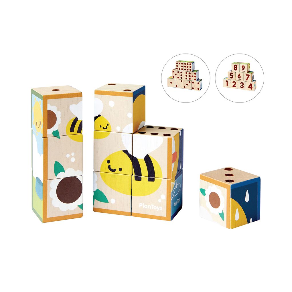 PlanToys Animal Puzzle Cubes wooden toy