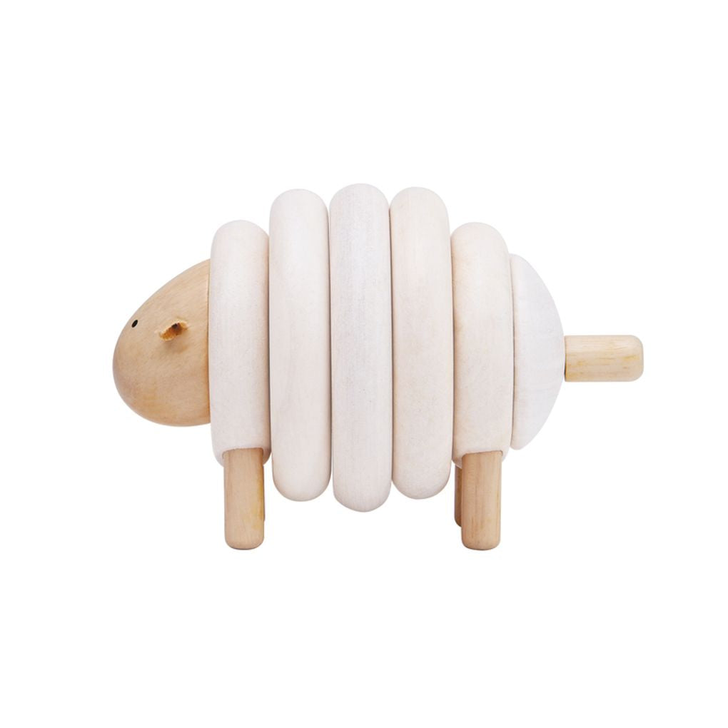 PlanToys white Lacing Sheep wooden toy