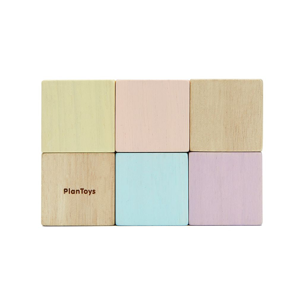 PlanToys pastel Sensory Blocks wooden toy