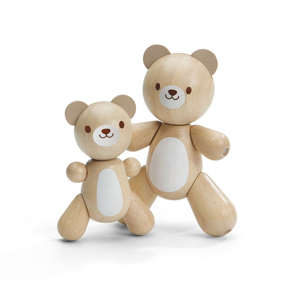 PlanToys natural Bear & Little Bear wooden toy