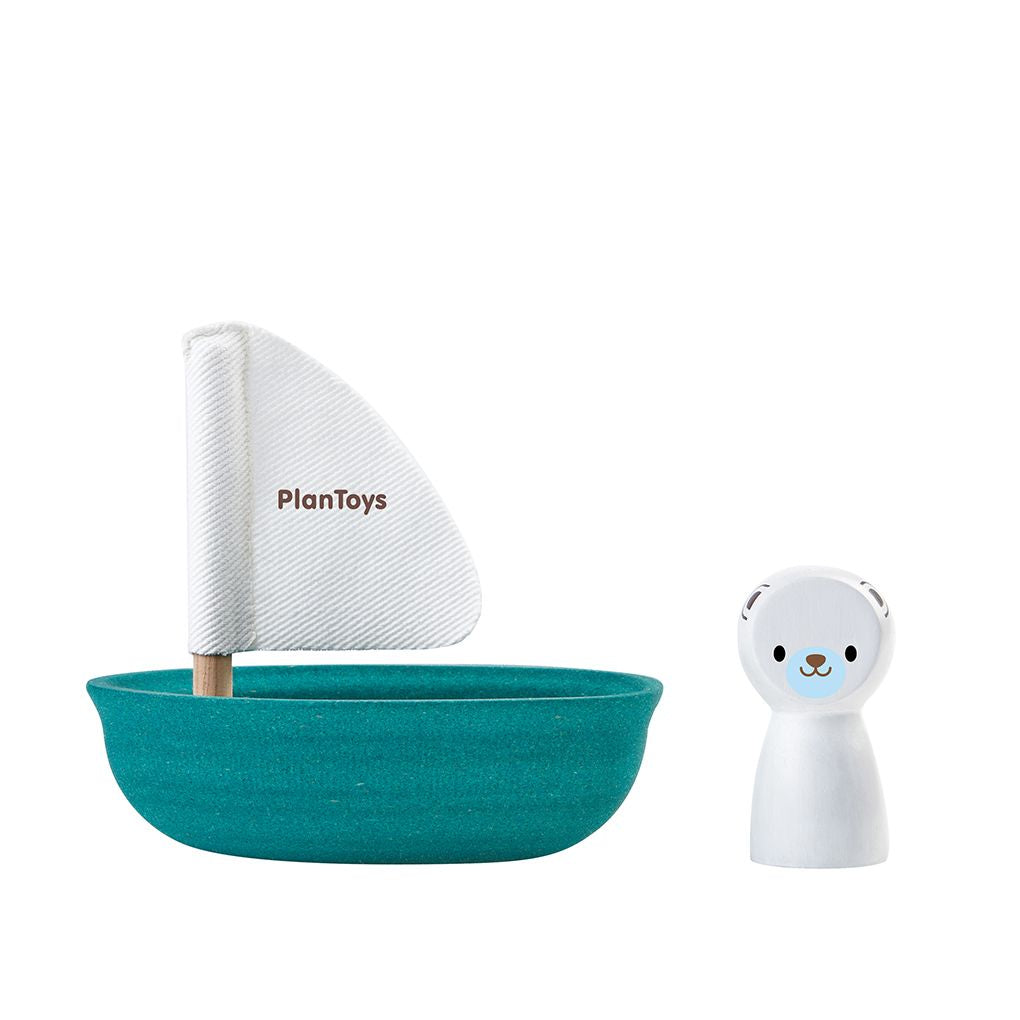 PlanToys Sailing Boat - Polar Bear wooden toy