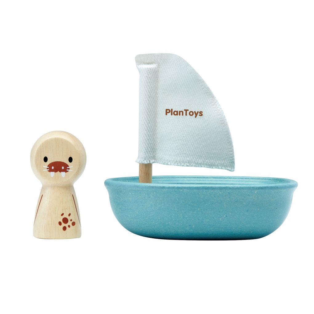 PlanToys Sailing Boat - Walrus - Modern Rustic wooden toy