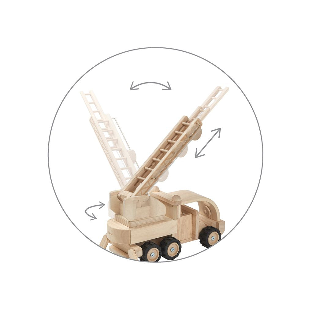 PlanToys natural Fire Truck wooden toy