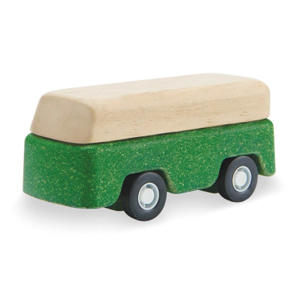 PlanToys green Bus wooden toy