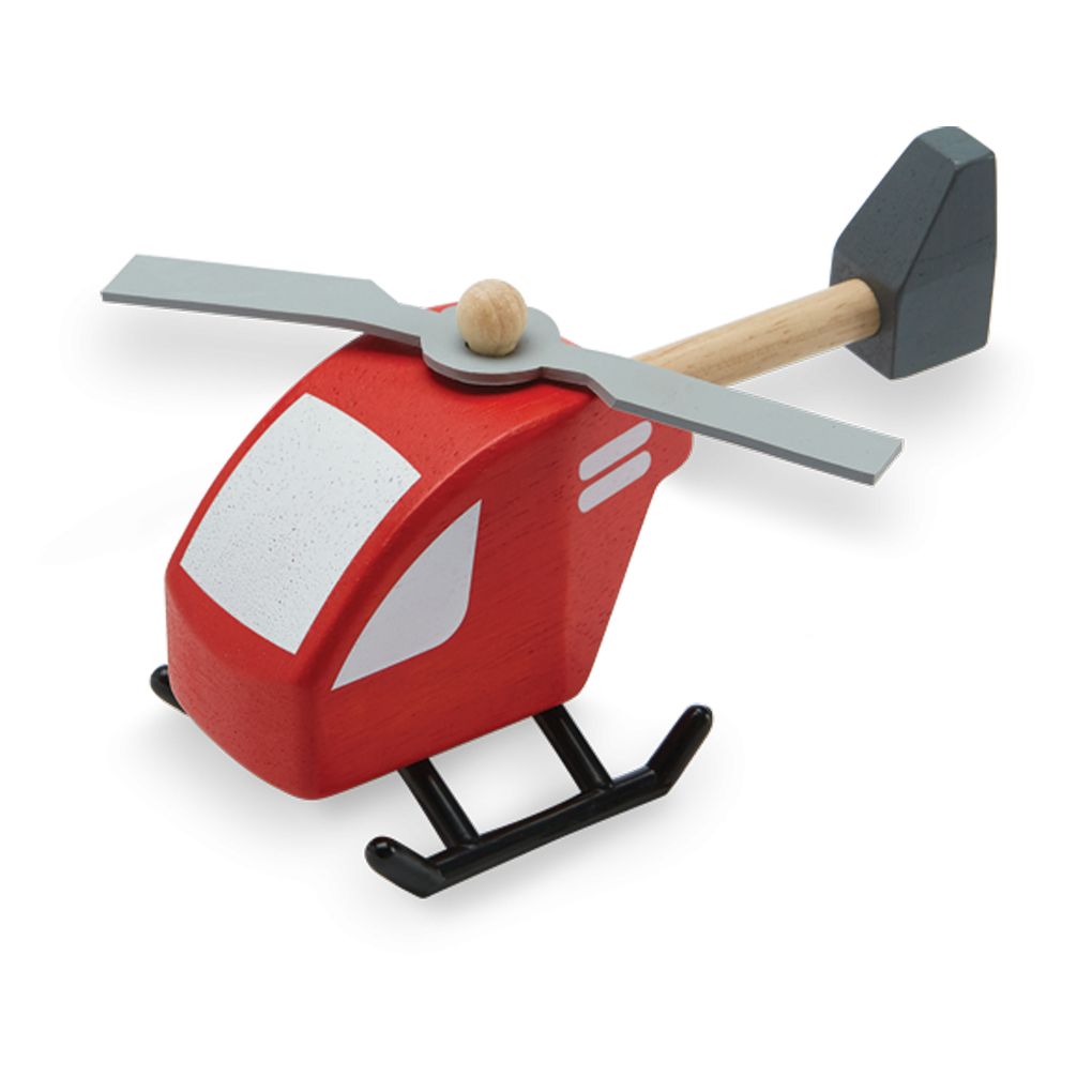 PlanToys red Helicopter wooden toy