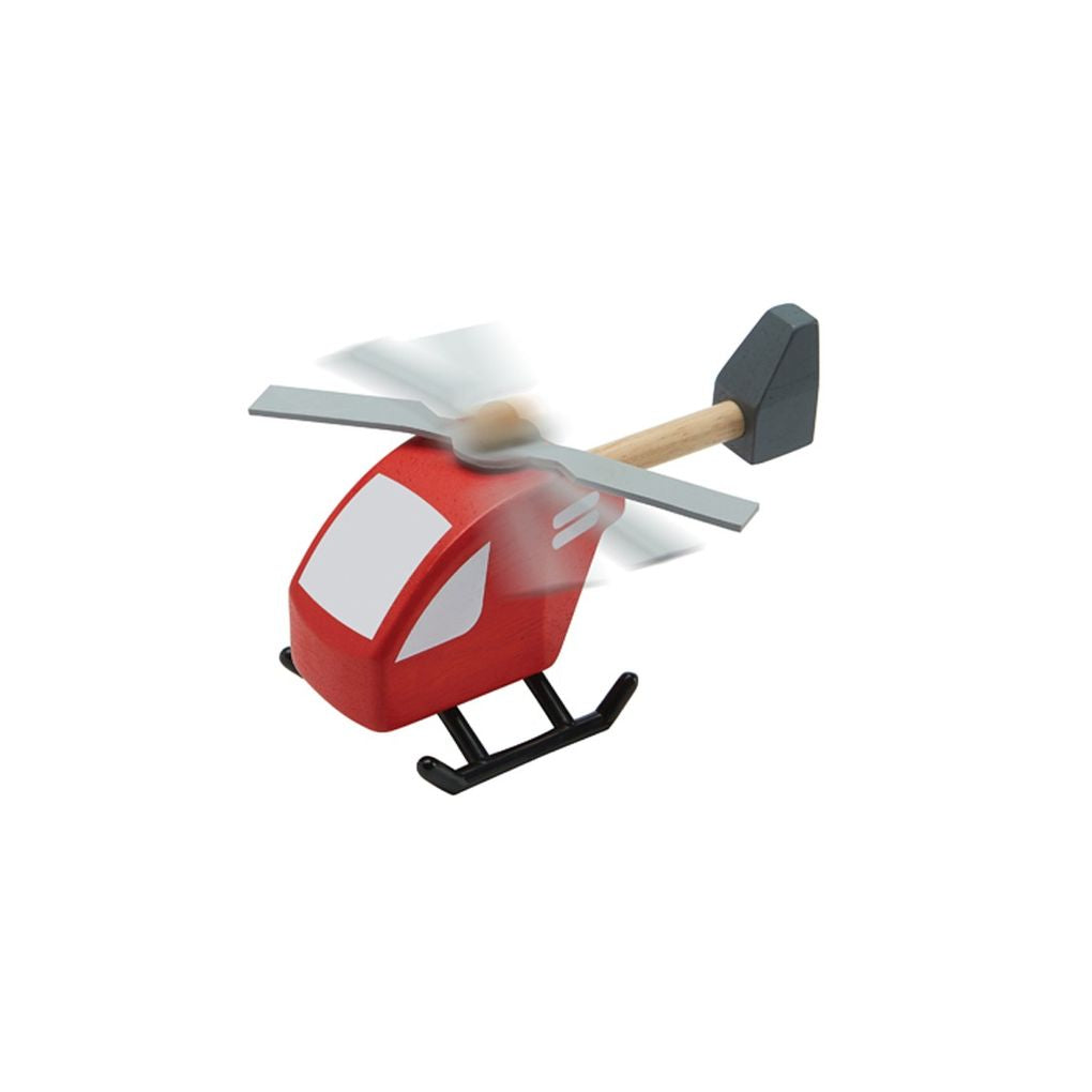 PlanToys red Helicopter wooden toy