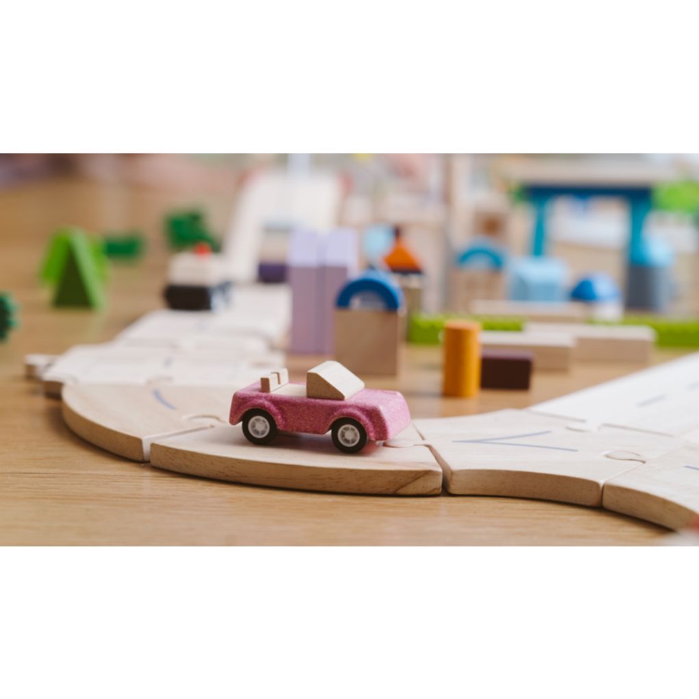 PlanToys Pink Sports Car wooden toy