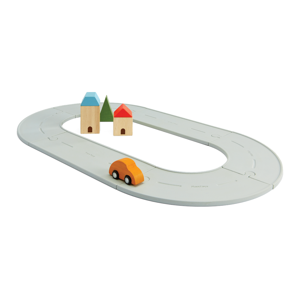 PlanToys Rubber Road & Rail Set - Small wooden toy