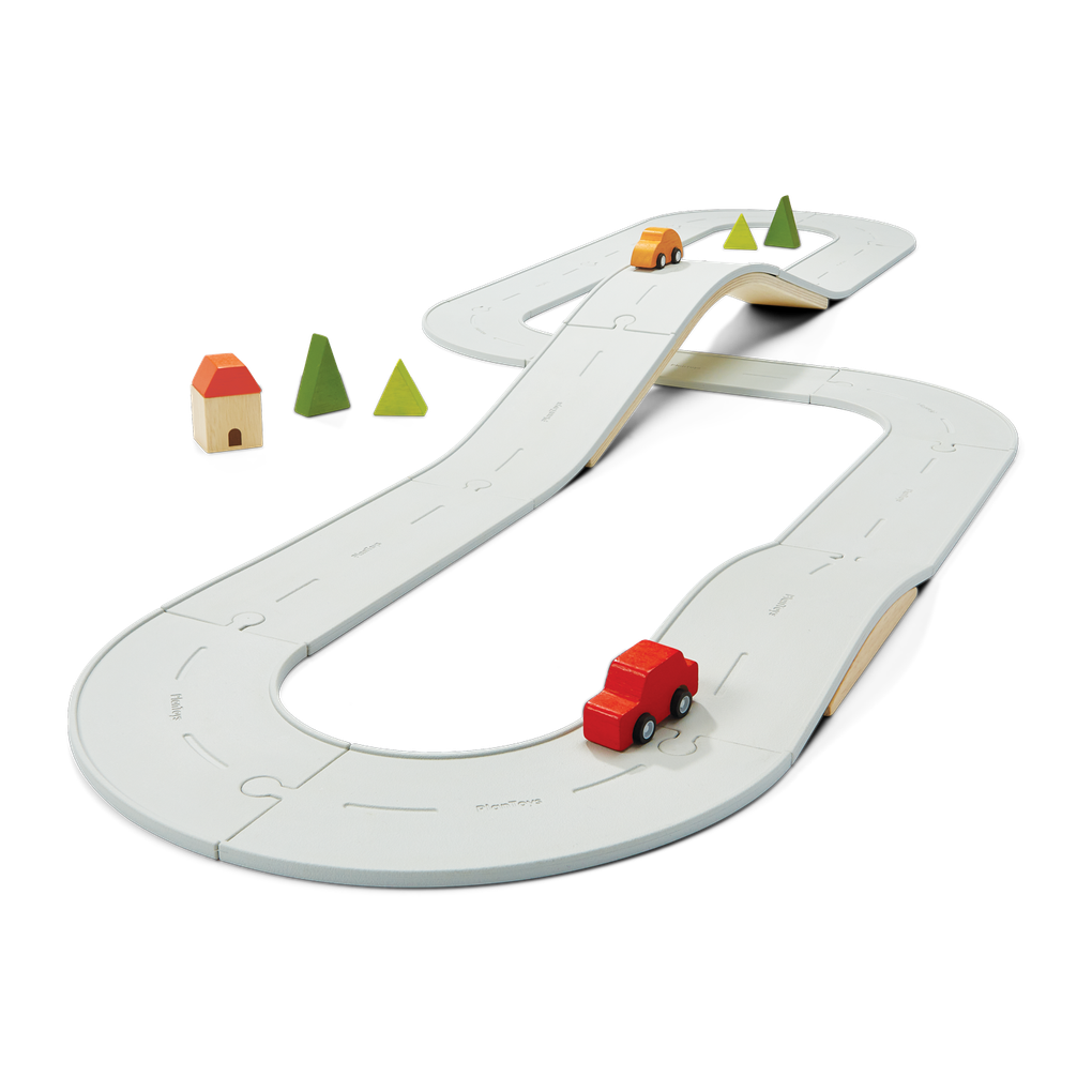 PlanToys Rubber Road & Rail Set – Large wooden toy