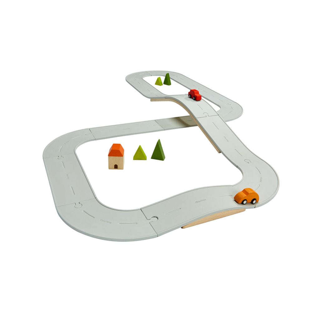 PlanToys Rubber Road & Rail Set – Large wooden toy