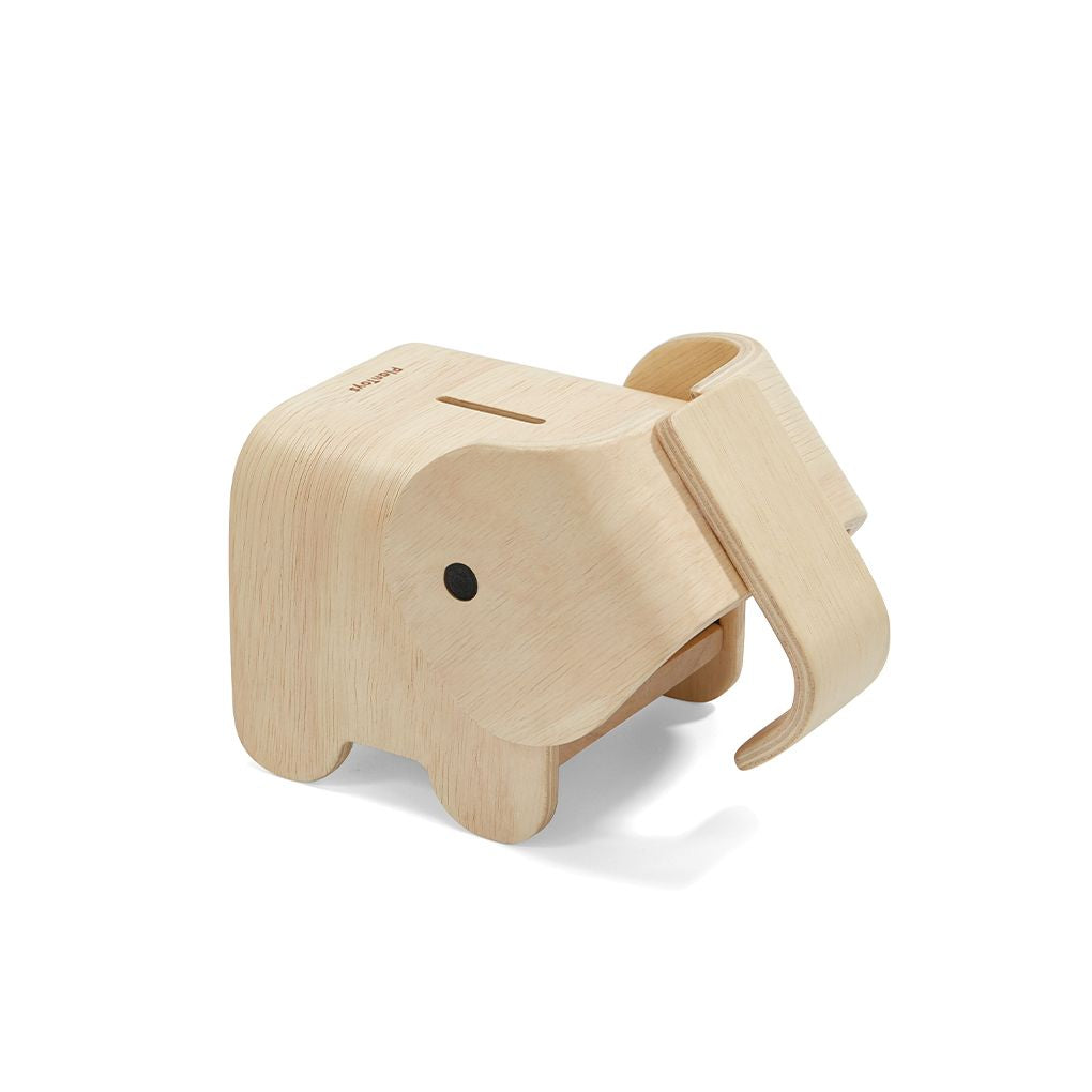 PlanToys natural Elephant Bank wooden material